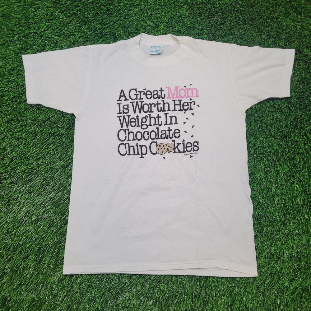 VTG 80s Funny Great Mom T-Shirt Chocolate Chip Cookies Womens Medium